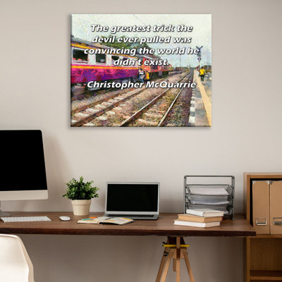 ArtsyQuotes Gallery Wrapped Canvas By Christopher McQuarrie: "The greatest trick the devil ever pulled was convincing the world he didn’t exist."