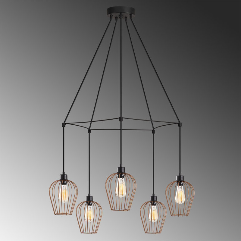 Luminaire suspendu géométrique à 5 lumières Aido