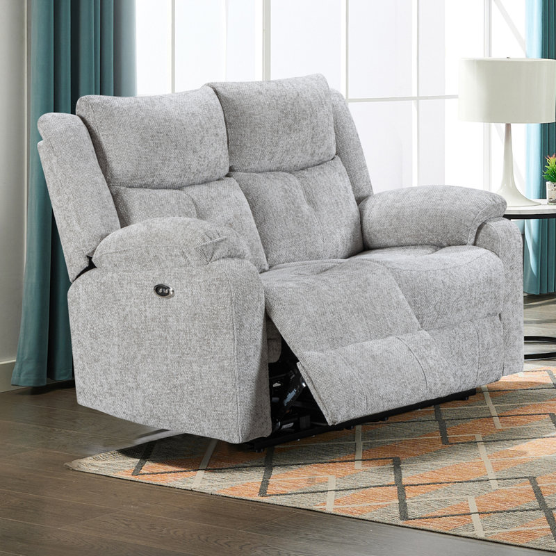 Rosevale Manual Recliner Armchair - Silver, 102" H x 140" W x 93" D, Sliver Fabric, Power