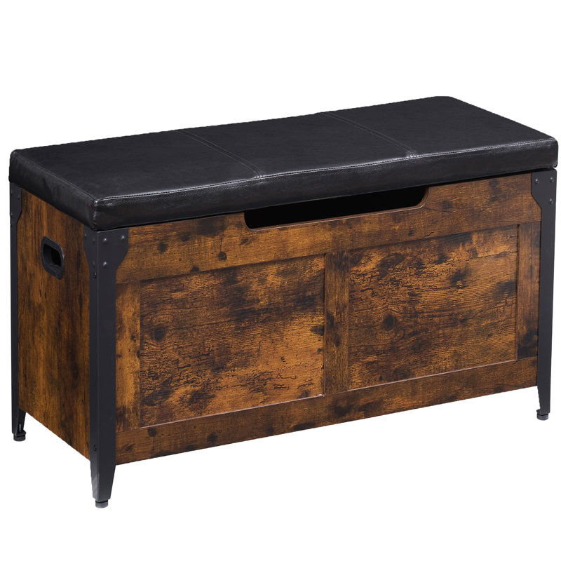 Coffre de rangement, coffre de rangement en bois avec structure en métal, banc de rangement pour chaussures