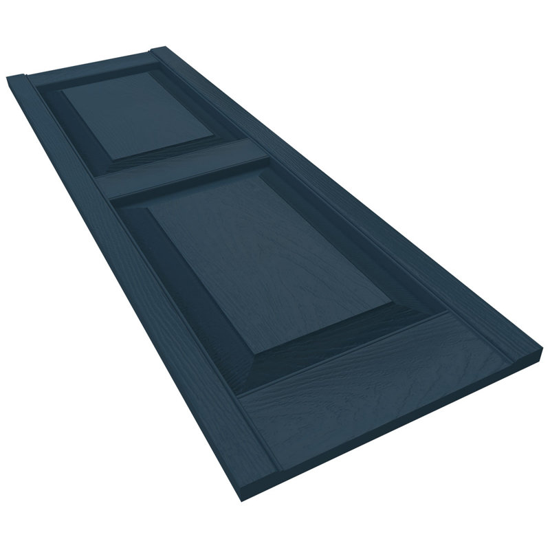 Classic Blue Raised Panel Vinyl Decorative Shutters, 14.75" x 31"