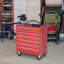 DURHAND 7-Drawer Rolling Tool Chest on Wheels Lockable Metal Red