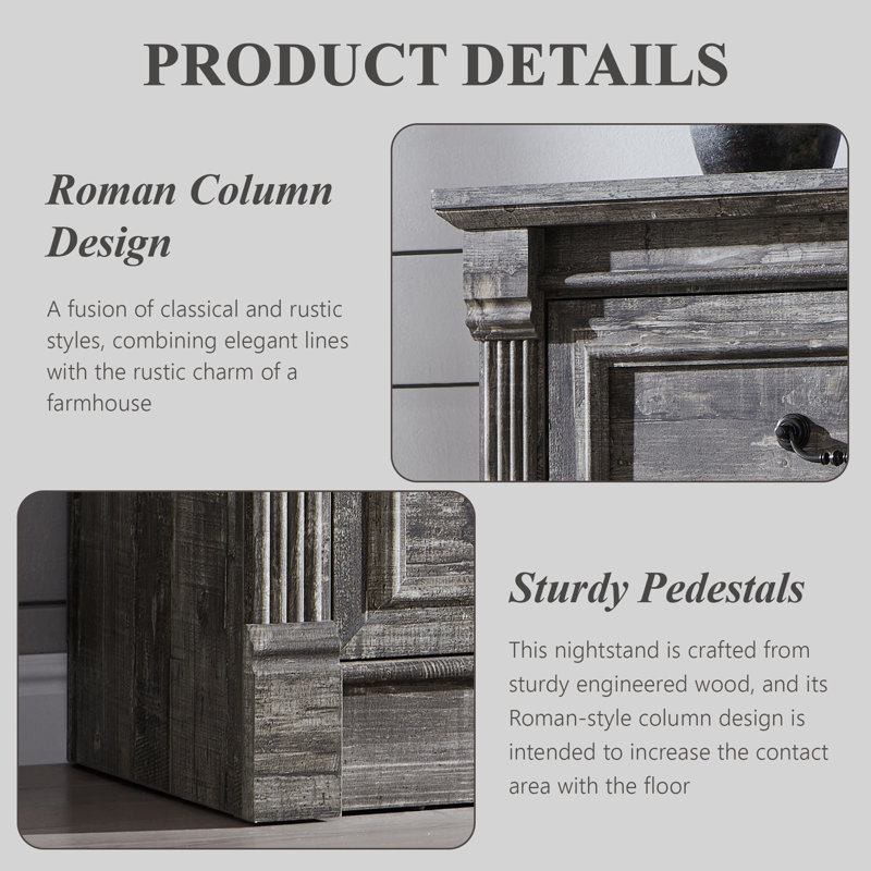 Commode 6 tiroirs Burlington Farmhouse, Gris