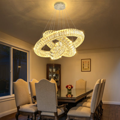 Luminaires modernes en cristal avec anneaux