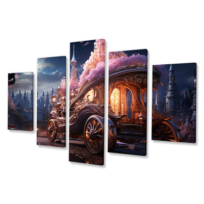  «Enchanted Princess Carriage I - Old American Cart Multipanel Wall Art, ensemble
