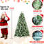 Arbre de Noël de 6 pi: 988 pointes mélangées, 66 branches de pin, conception à charnières facile à monter, support en métal fiable pour arbre de fête avec branches à aiguilles dures, structure simple, support