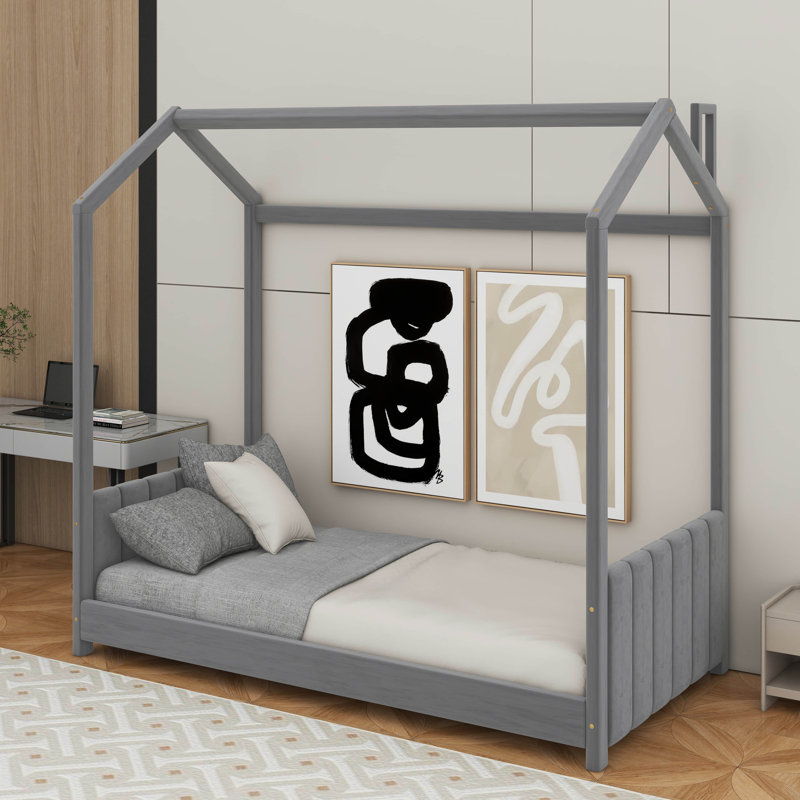 Lit en bois Velvet House, Lit double