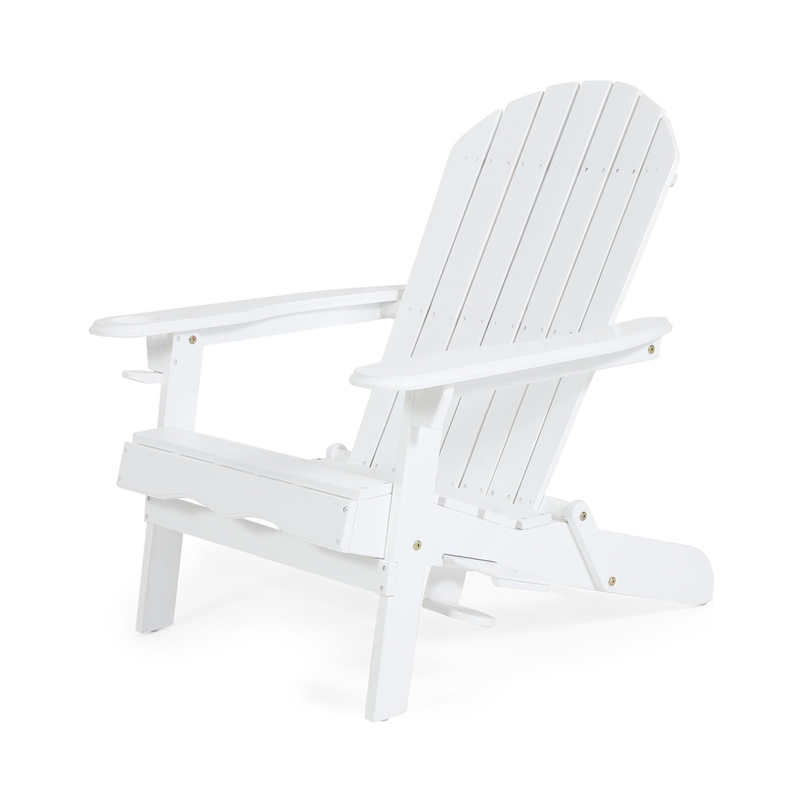 Teigan Acacia Outdoor Adirondack Chair, White