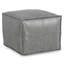 Pouf ottoman gris en similicuir de 45 cm