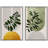 Mid Century Modern Boho "Bold Bright Yellow & Green Leaves Artwork, Abstract Botanical Neutral Wall Pictures, Framed Canvas Giclée Print 3 Pieces Wall Art"-70115285-70115283