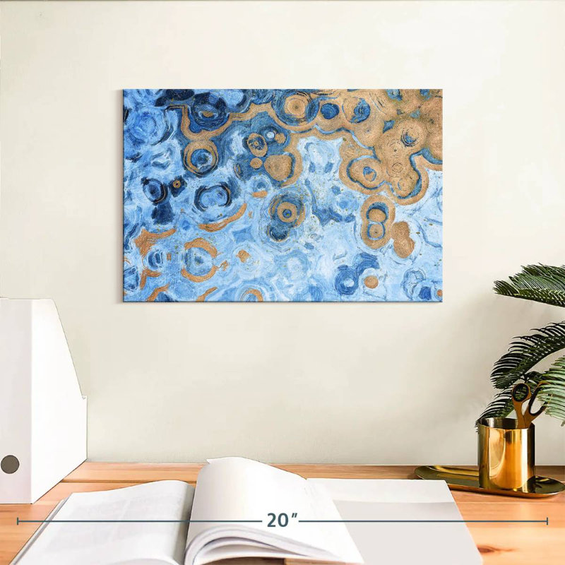 Avery abstrait mer bleue, H 8 po x l 12 po