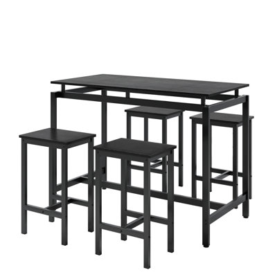 5 Pieces Dining Table Set for 4,Bar Table Set with 4 Bar Stools Counter Height Bar Table and Chairs Set. Pub Table Set Breakfast Table for Kitchen, Sm