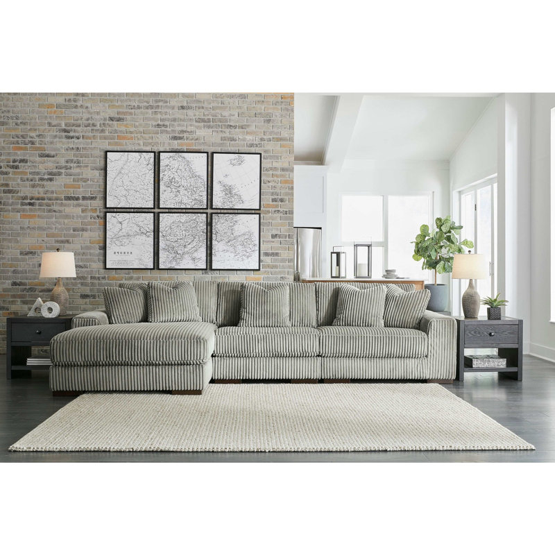Adones Fog 3pc RAF Chaise Sectional, Left Hand Facing