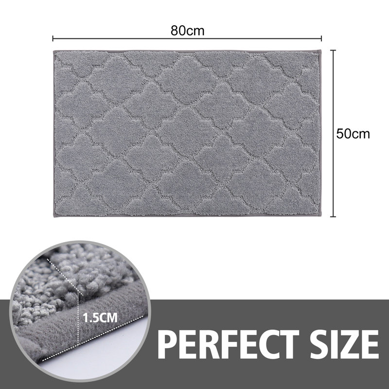 Non-Slip Geometric Doormat, 50.8cm W x 81.3cm L, Grey