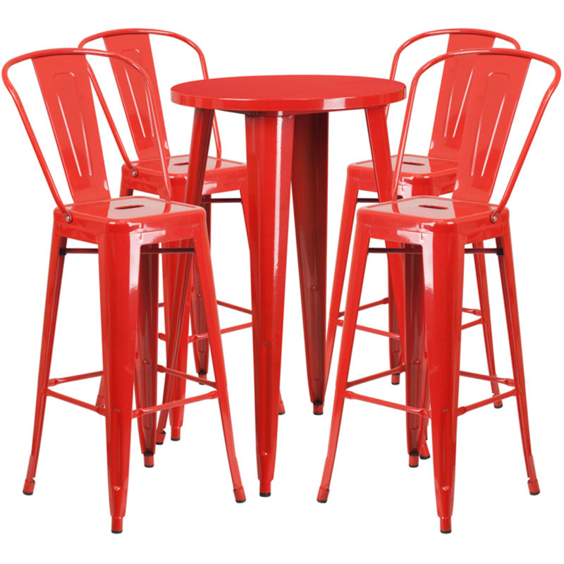 Ensemble de tables de bar Williamston, Rouge, H 41 po x l 24 po x L 24 po