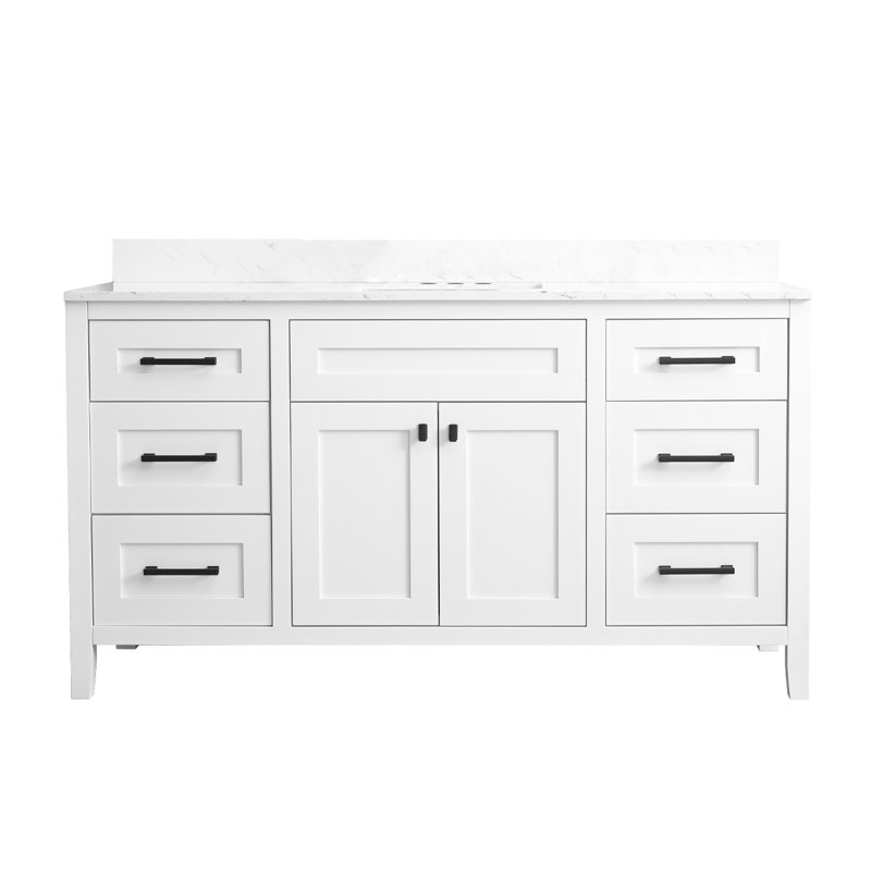 Meuble-lavabo sur pied simple 60 po avec plateau technique 60 po, 60"