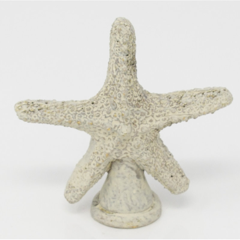 Celsina Starfish Lamp Finial, Weathered White