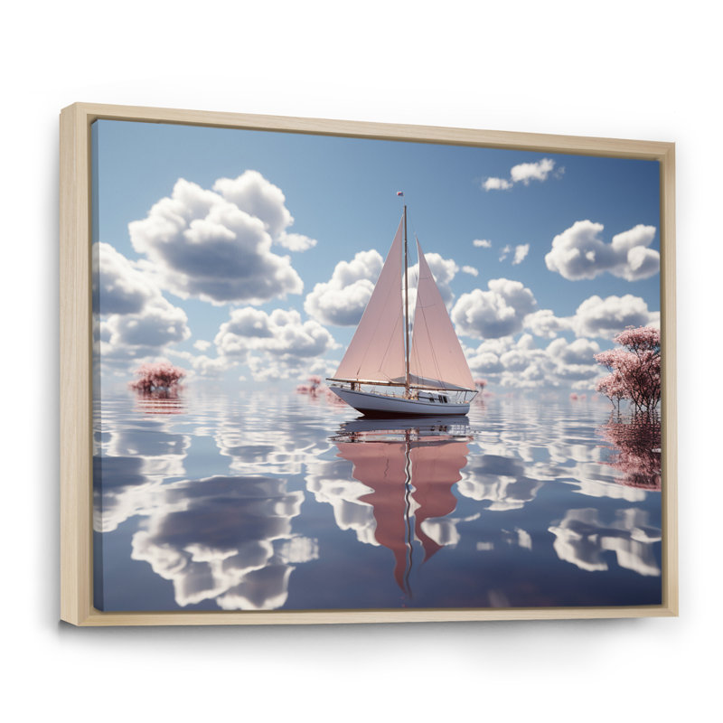 Ambyr sur toile, H 16 po x l 32 po x P 1 po, Cadre naturel flottant