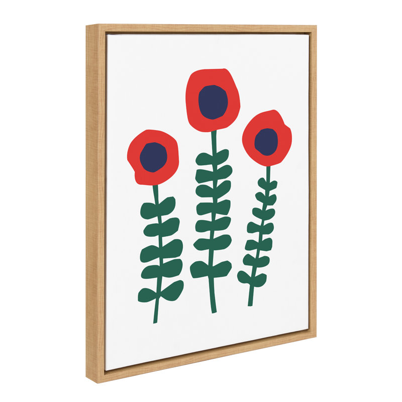 «Red Flowers» par Myriam Van Neste, reproduction d'art sur toile encadrée