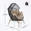 Fauteuil ovale en osier avec coussin