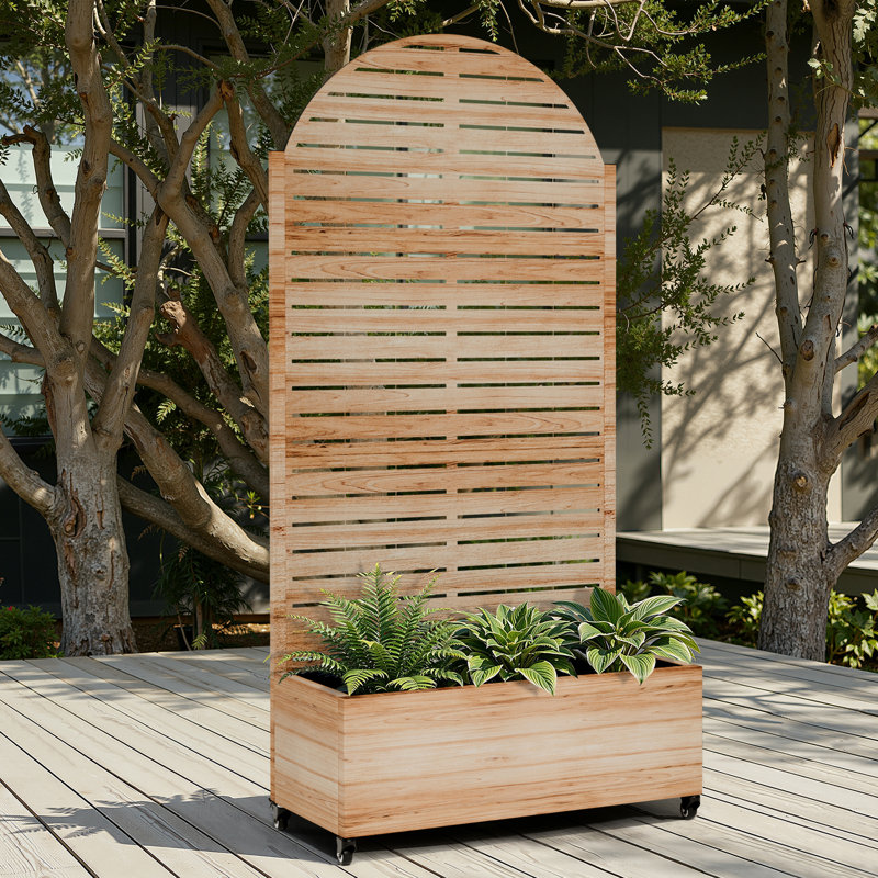 Raised Garden Bed with Trellis on Wheels – Versatile Metal Planter Box with Trellis, Multi-Style Planter Boxes with Trellis Privacy Screen for Patio and Garden
