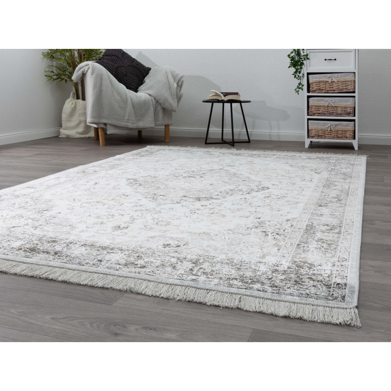 Courtois Oriental Viscose Area Rug, Rectangle 135 x 195cm