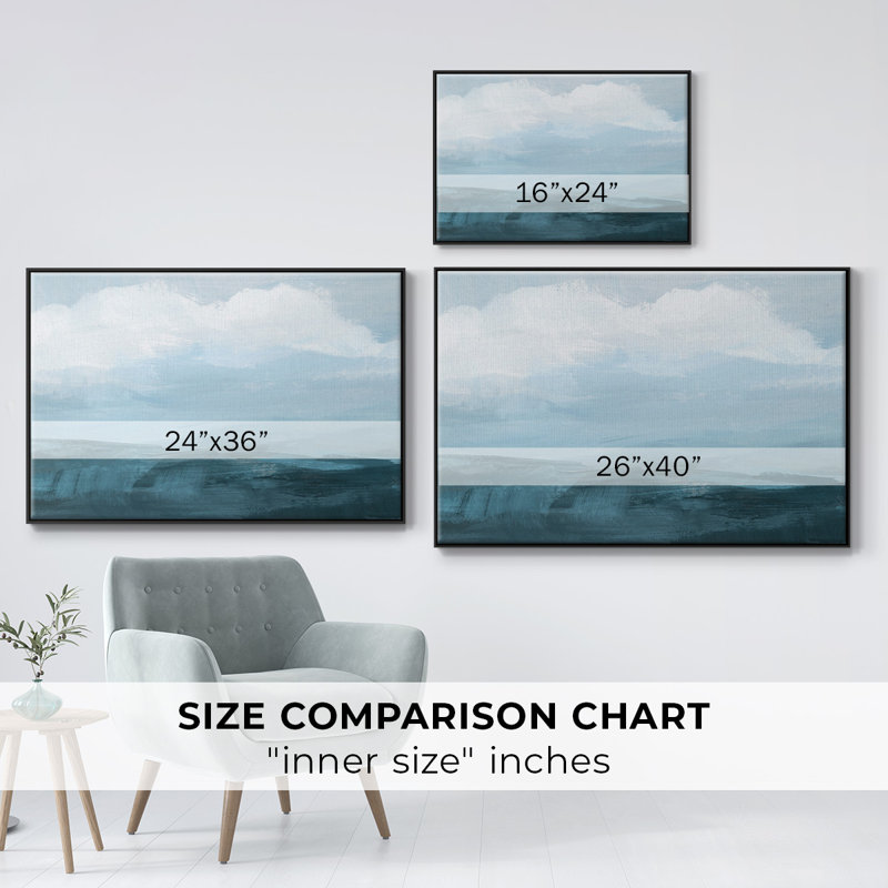 Azure Rising II, reproduction d'art sur toile, H 25 po x l 37 po x P 2 po, Noir