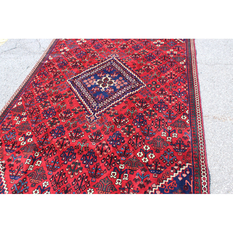 Brixx One-of-a-Kind 5'2" X 8'7" 1990s Wool Area Rug in Red