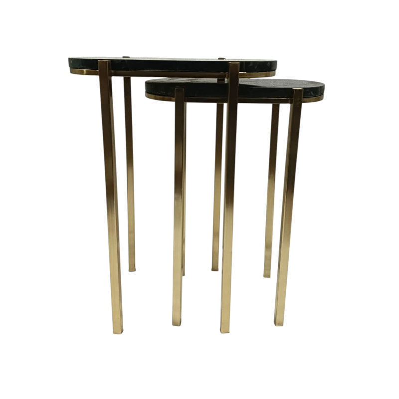 Tables gigognes à quartz noir