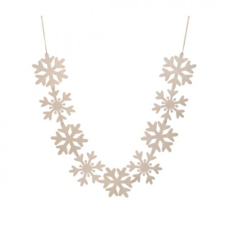 Cream Felt Snowflake Garland