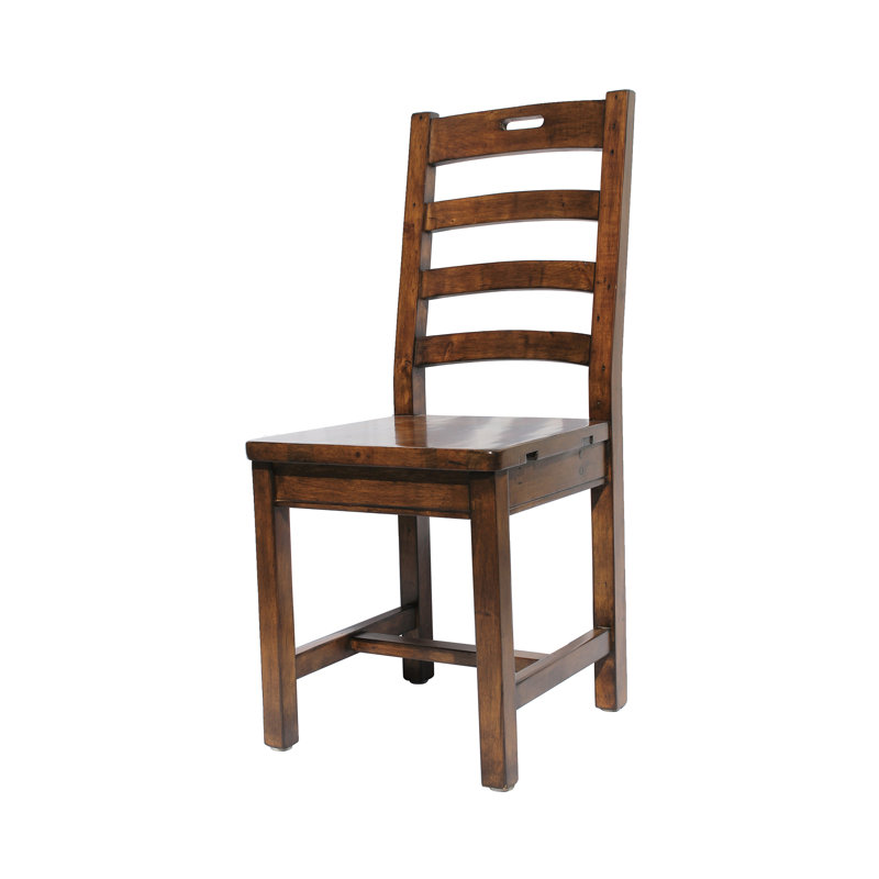 Chaise d'appoint en bois massif Centerville, Brun