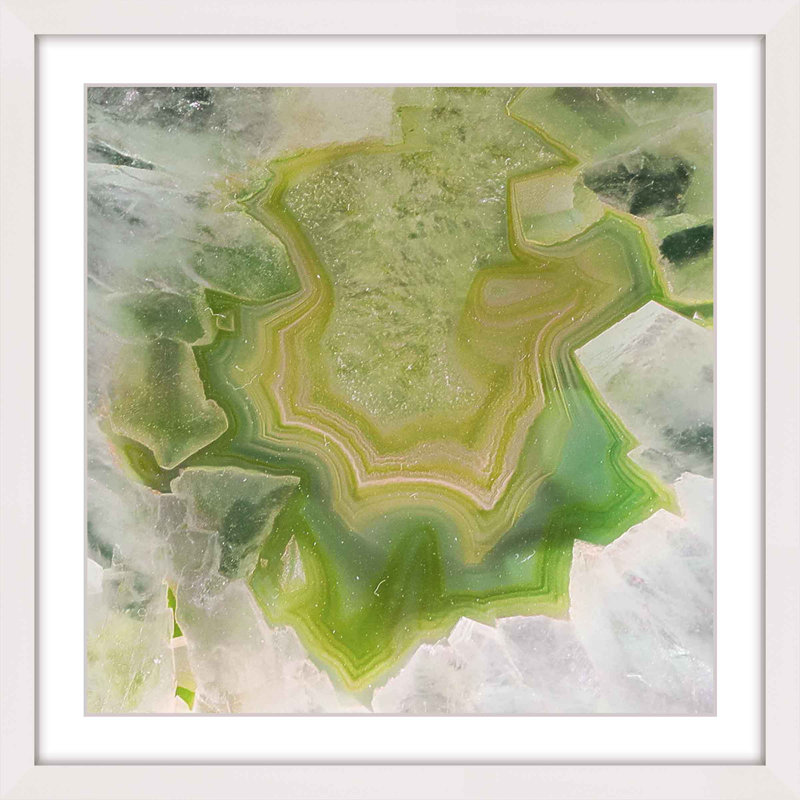 « agate verde », reproduction d’art encadrée, H 18 po x l 18 po x P 1,5 po