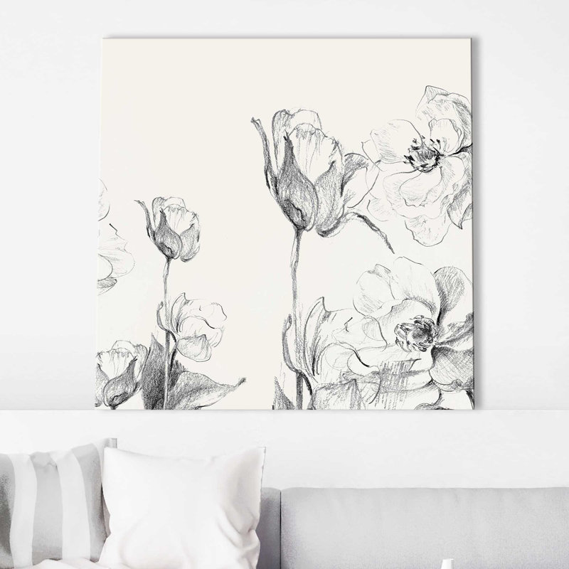 Amaryllis Field Square II par Lanie Loreth - Peinture, L 18 po x H 18 po, Toile tendue