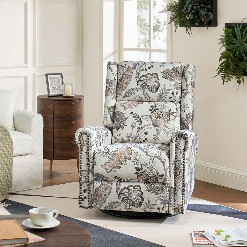 Fauteuil inclinable et berçant Alyissa, Multicolore floral gris