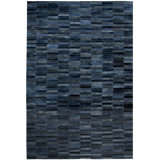 Cowhide Geometric Area Rug in Dark Blue/Gray