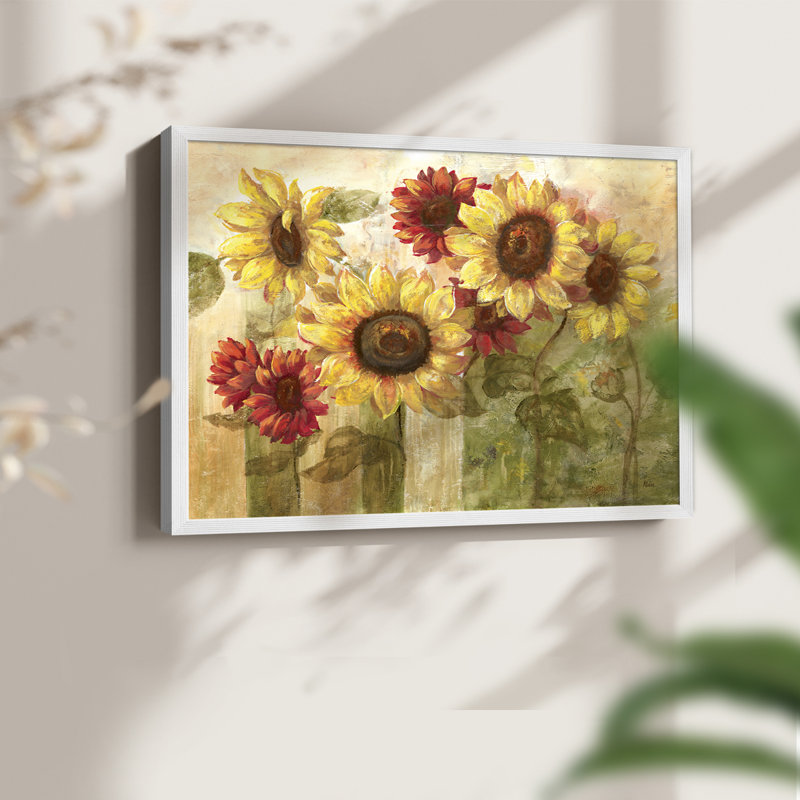 Sunflower's Delight -Framed Print - Restickable, H 8 po x l 10 po, Blanc