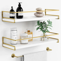 Vidric Wall Mounted Gold/chrome/rose Gold Bathroom Shelf Bath