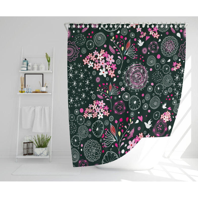 Heyward Polyester Shower Curtain Set, 168cm H x 168cm W