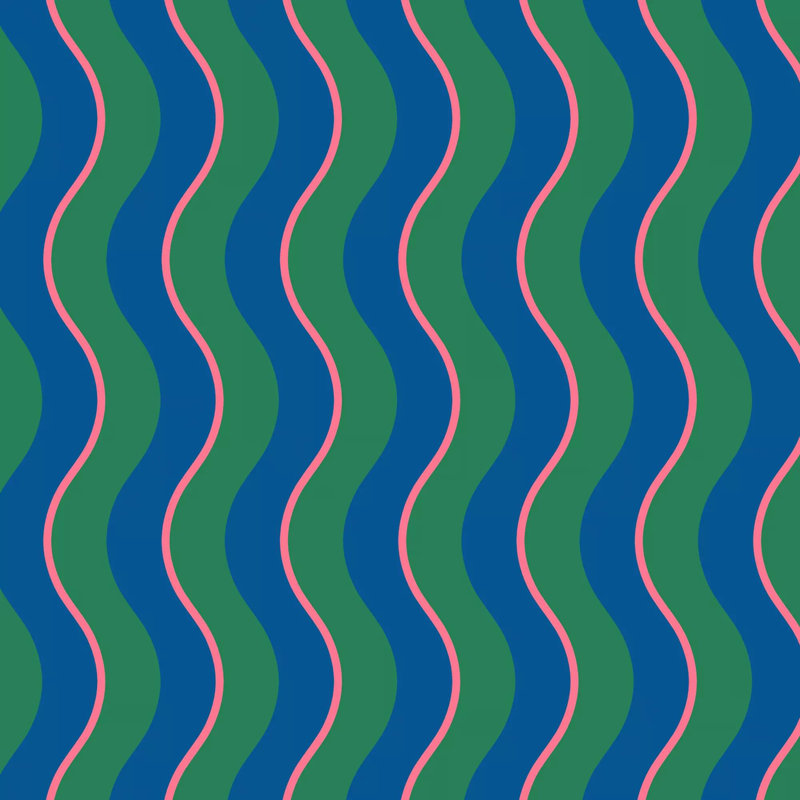 Envy Making Waves Stripe Wallpaper, Blue