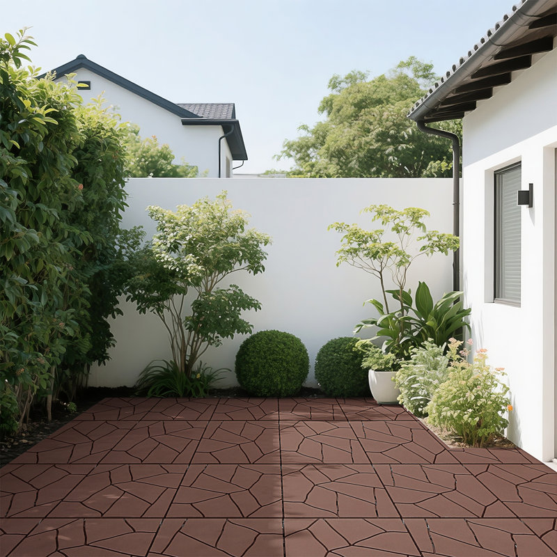 Stone Style 12" Patio Deck Tiles, Brown