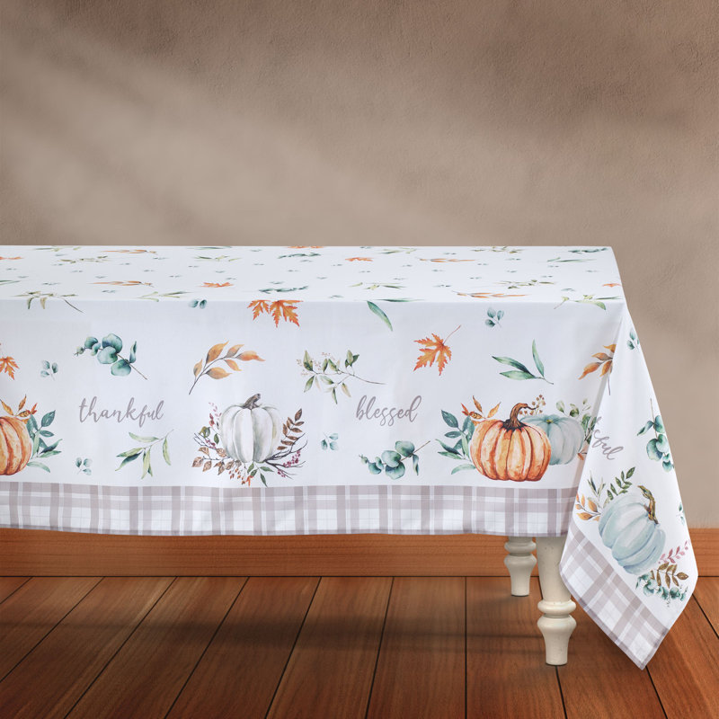 Grateful Patch Fall-Inspired Ivory Polyester Cotton Tablecloth