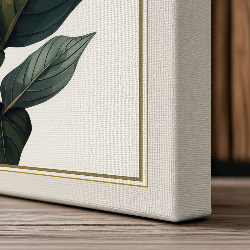 Magnolia Study Botanical - Wrapped Canvas, 30x20 - 76.2 x 50.8 cm, Cream Border