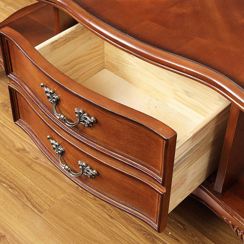 Nut-brown Solid+ Manufactured Wood Rectangular Coffee Table
