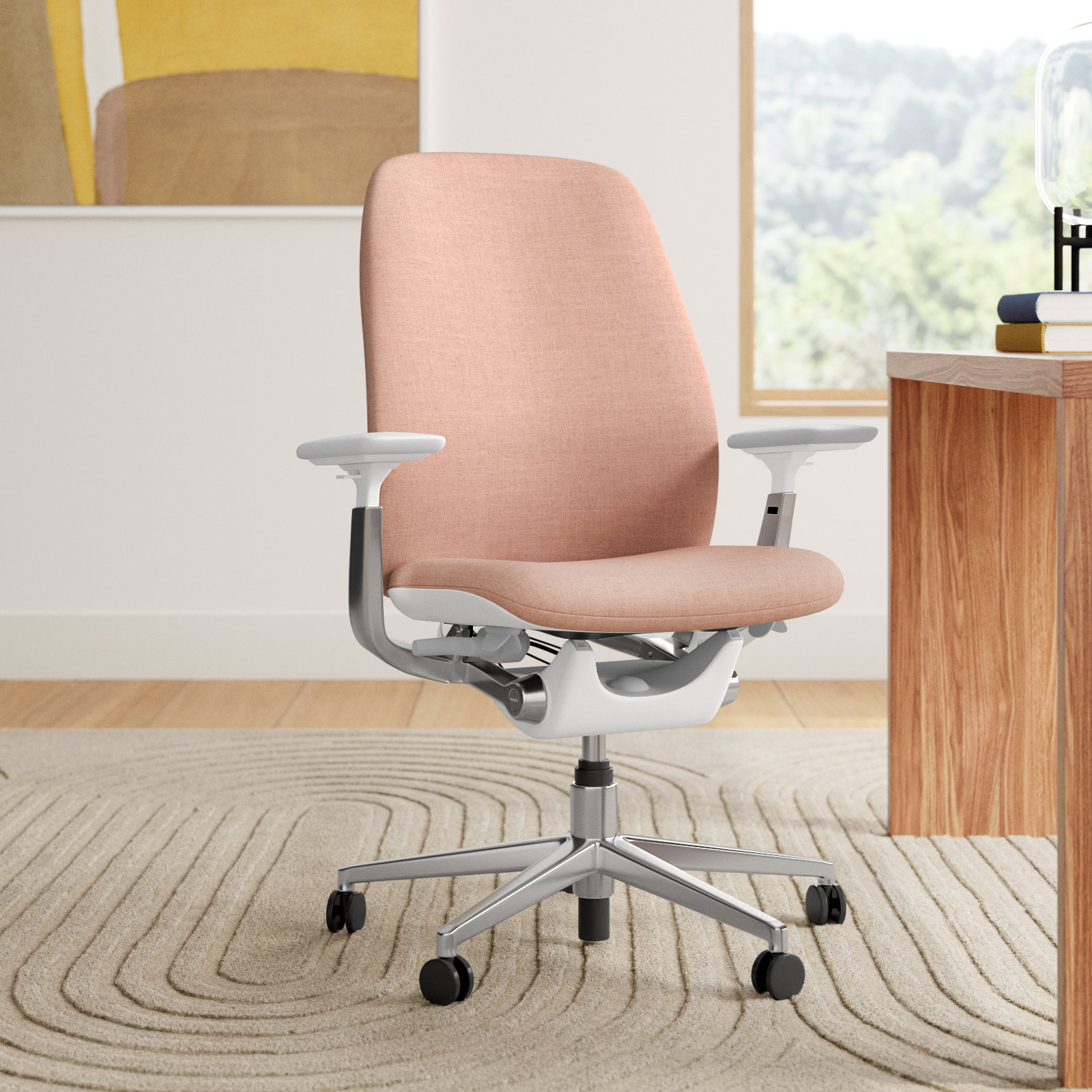 Zody Gaming Chair with Lumbar Support, Blush