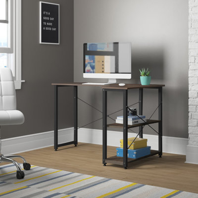 Fregoso L-Shaped Metal Base Computer Desk