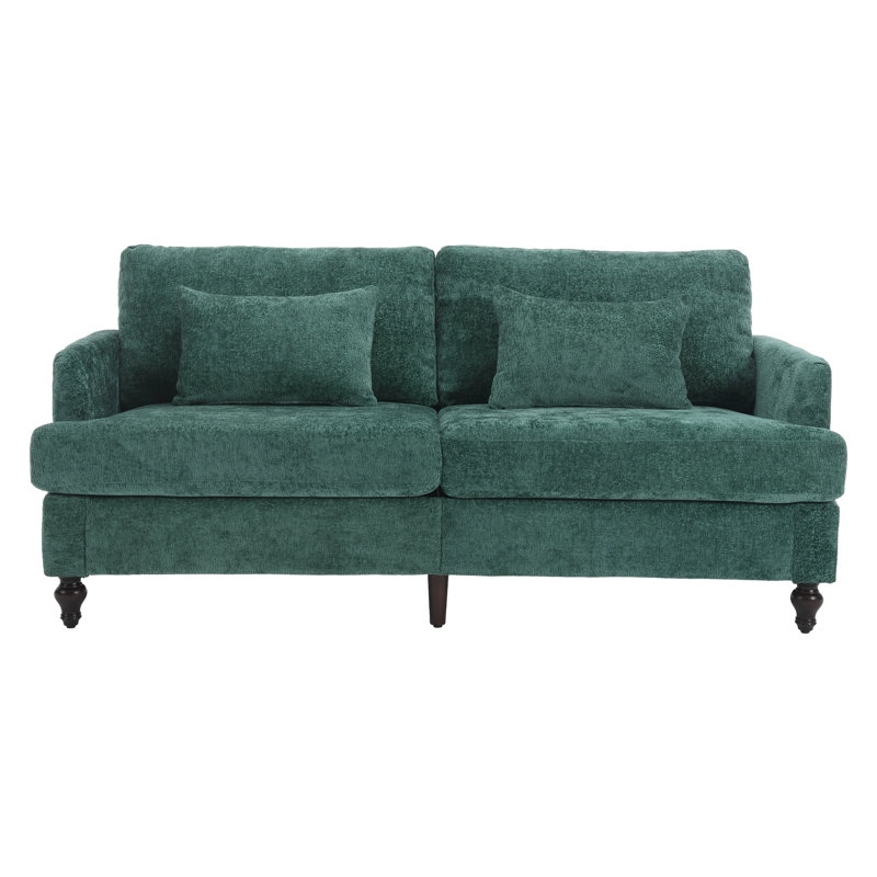Causeuse moderne en chenille - petit canapé 2 places avec sièges très profonds et coussin épais en mousse haute résilience