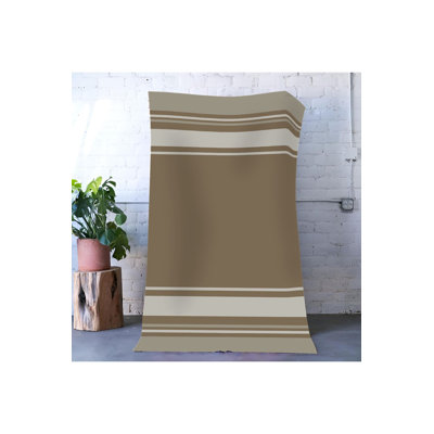 Brown Gray Theme Section Stripe Pattern Modern Machine Washable Decorative Rug