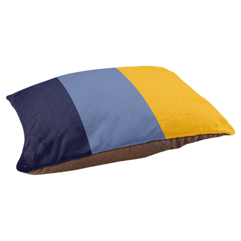 Coussin Designer, Grand (L 40 po x l 50 po), Bleu basketball / bleu basketball / jaune basketba
