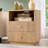 Fluted End Table with Charging Station, 21.65" Wide Side Table with 2 Drawers-1436460003