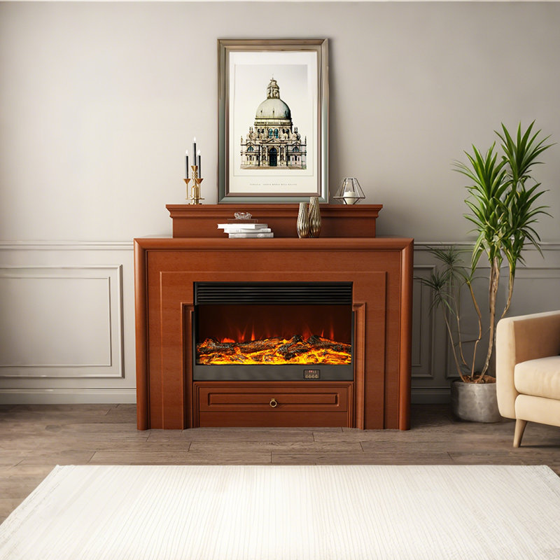 Foyer électrique simple 59,06 "Brown, Brun